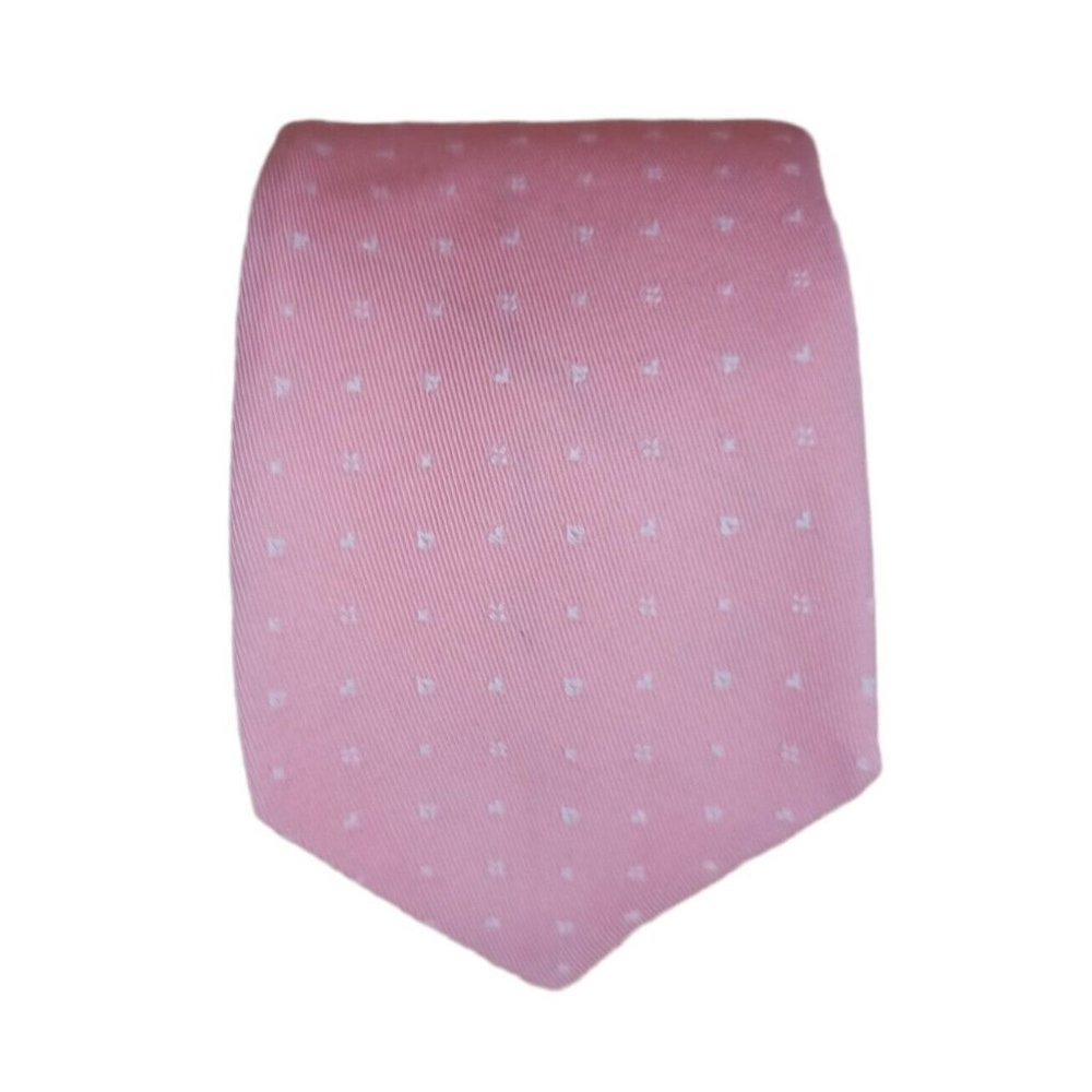 BATTISTONI Current Pink Geometric Silk Tie ITALY 64"/ 3" EC
